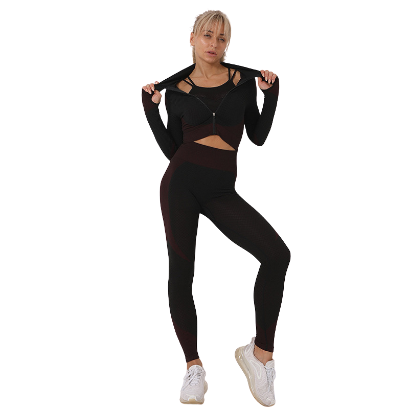 Women's Seamless Yoga Set – Shock-Absorbing Sports Bra & High-Waist Leggings