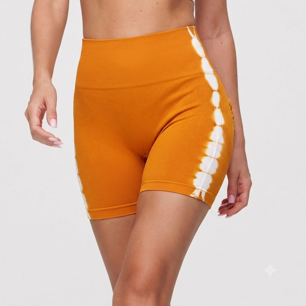 Tie-Dye Scrunch Yoga Shorts – Women's High-Waist Activewear