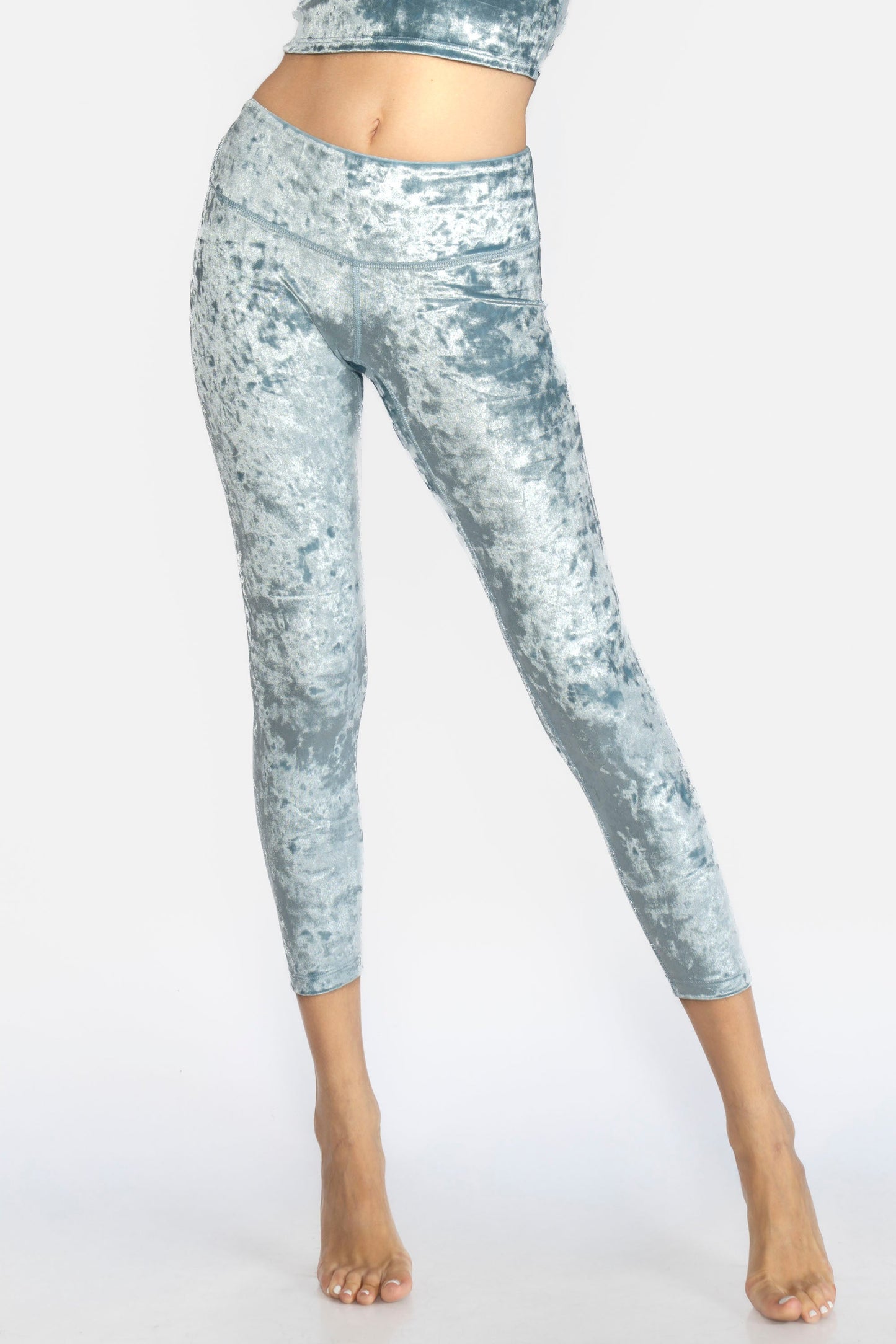 Velvet Cropped Leggings Made in USA