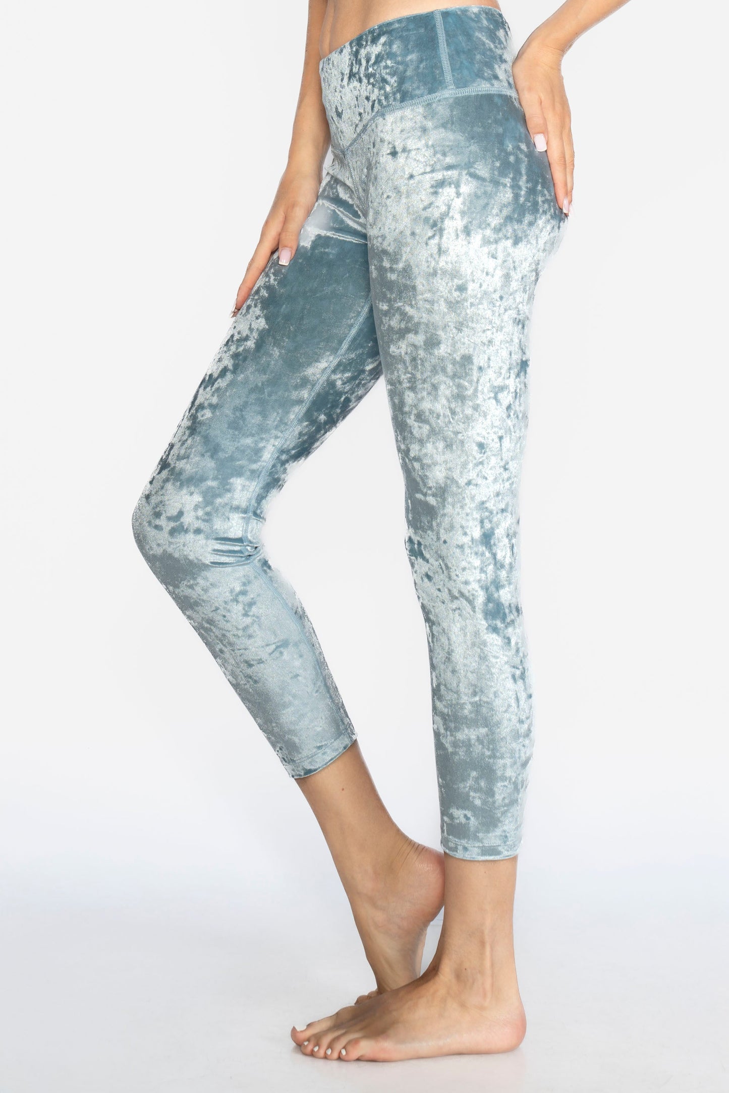 Velvet Cropped Leggings Made in USA