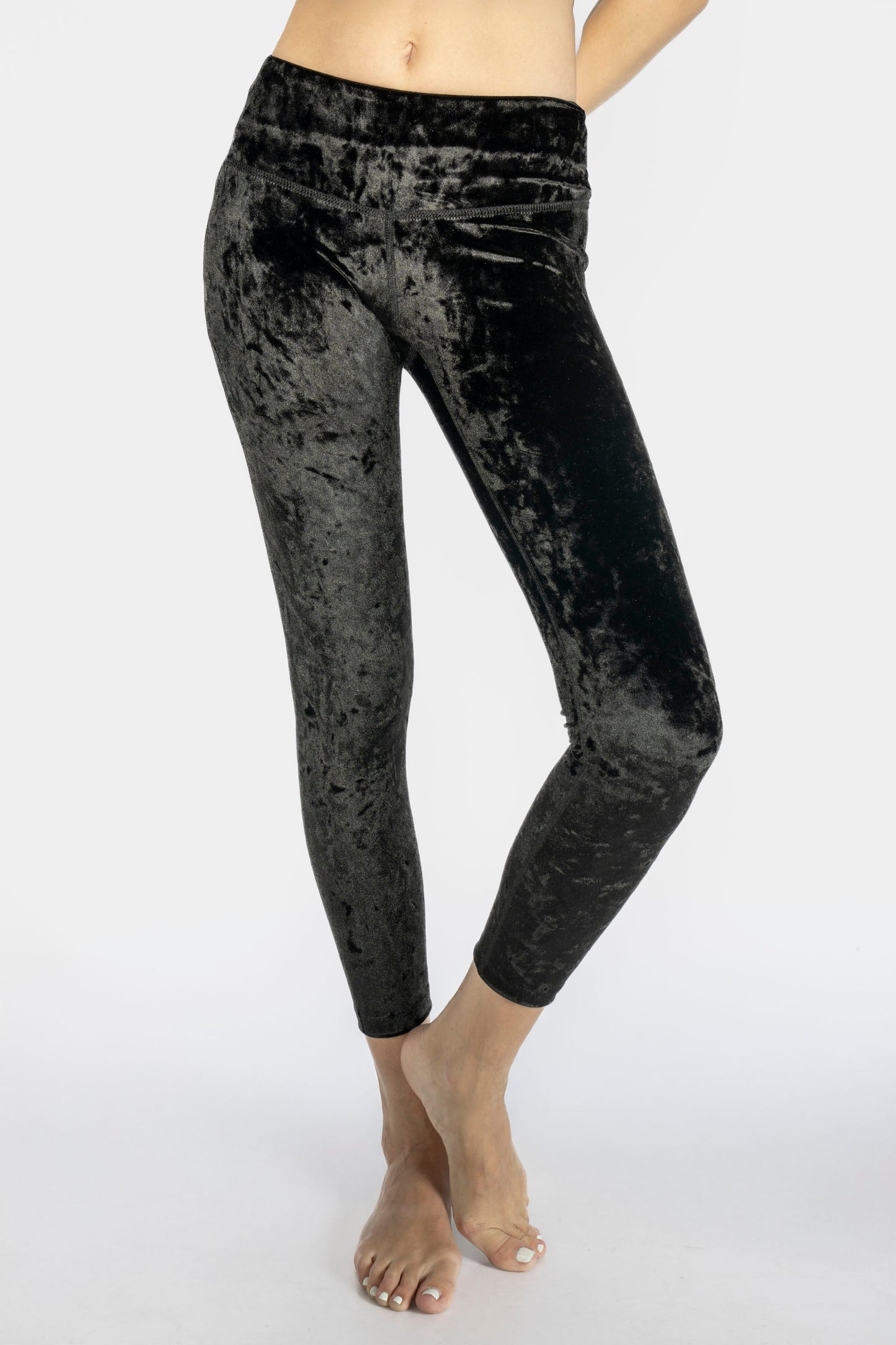 Velvet Cropped Leggings Made in USA