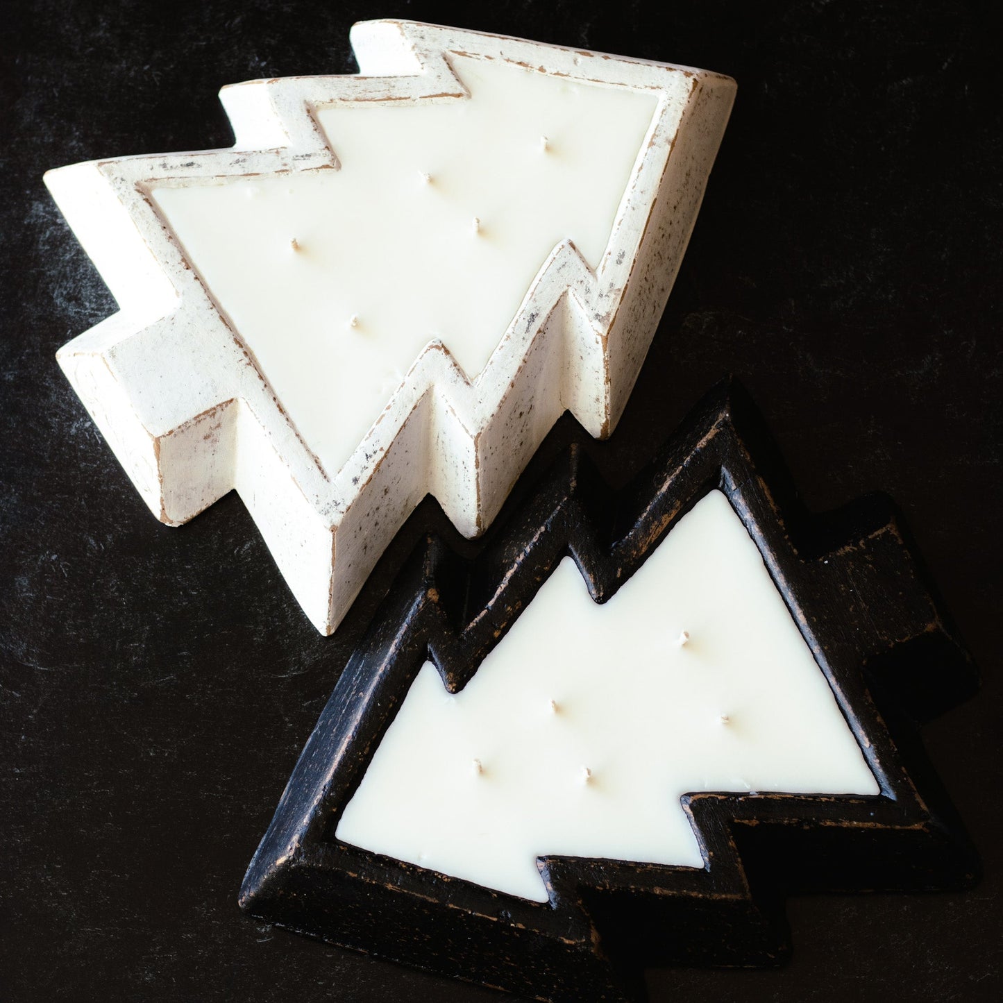 Black Pottery Tree Bowl Candle - Vanilla Bean Noel