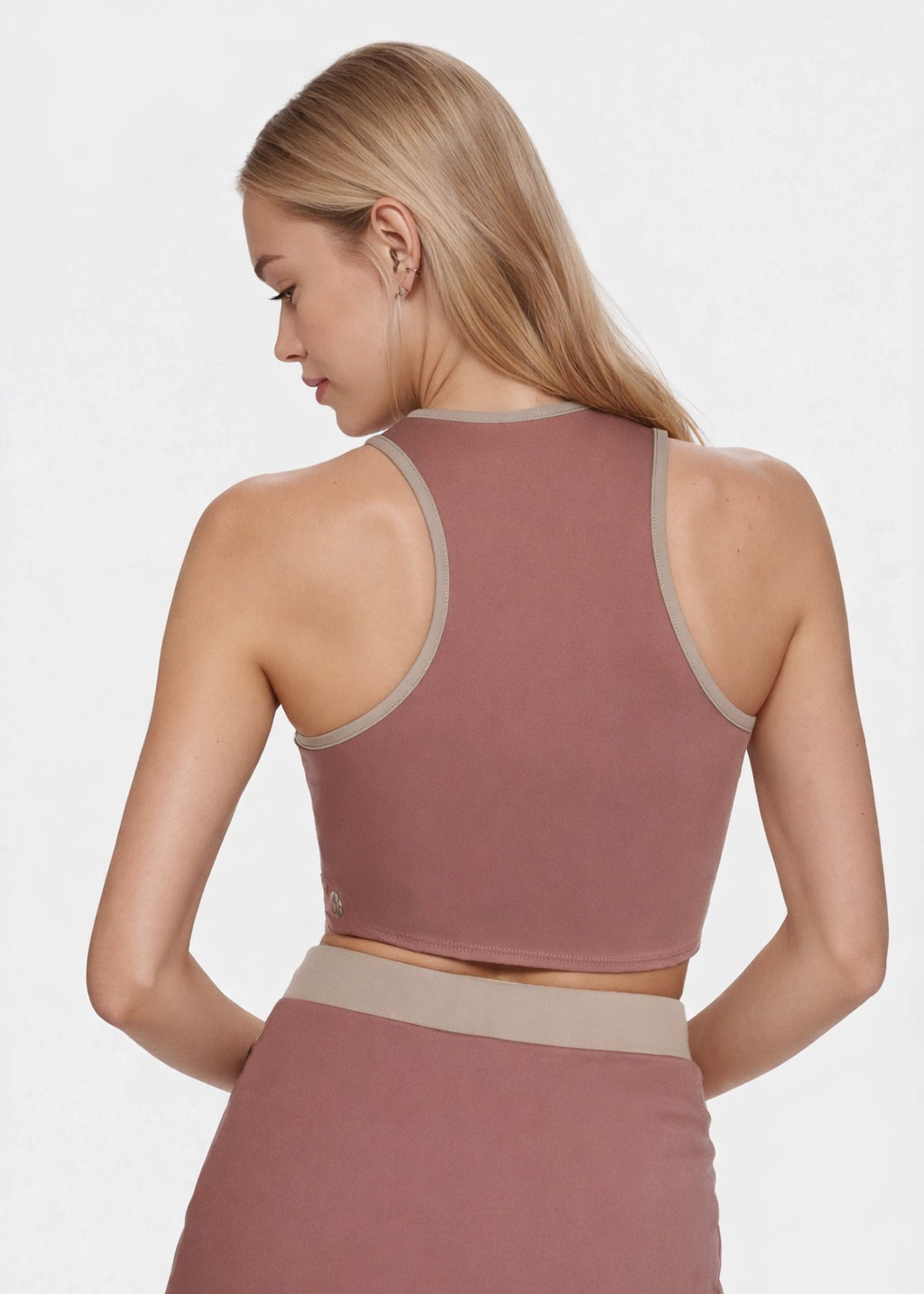 Contrast Cropped Sports Bra Made in USA