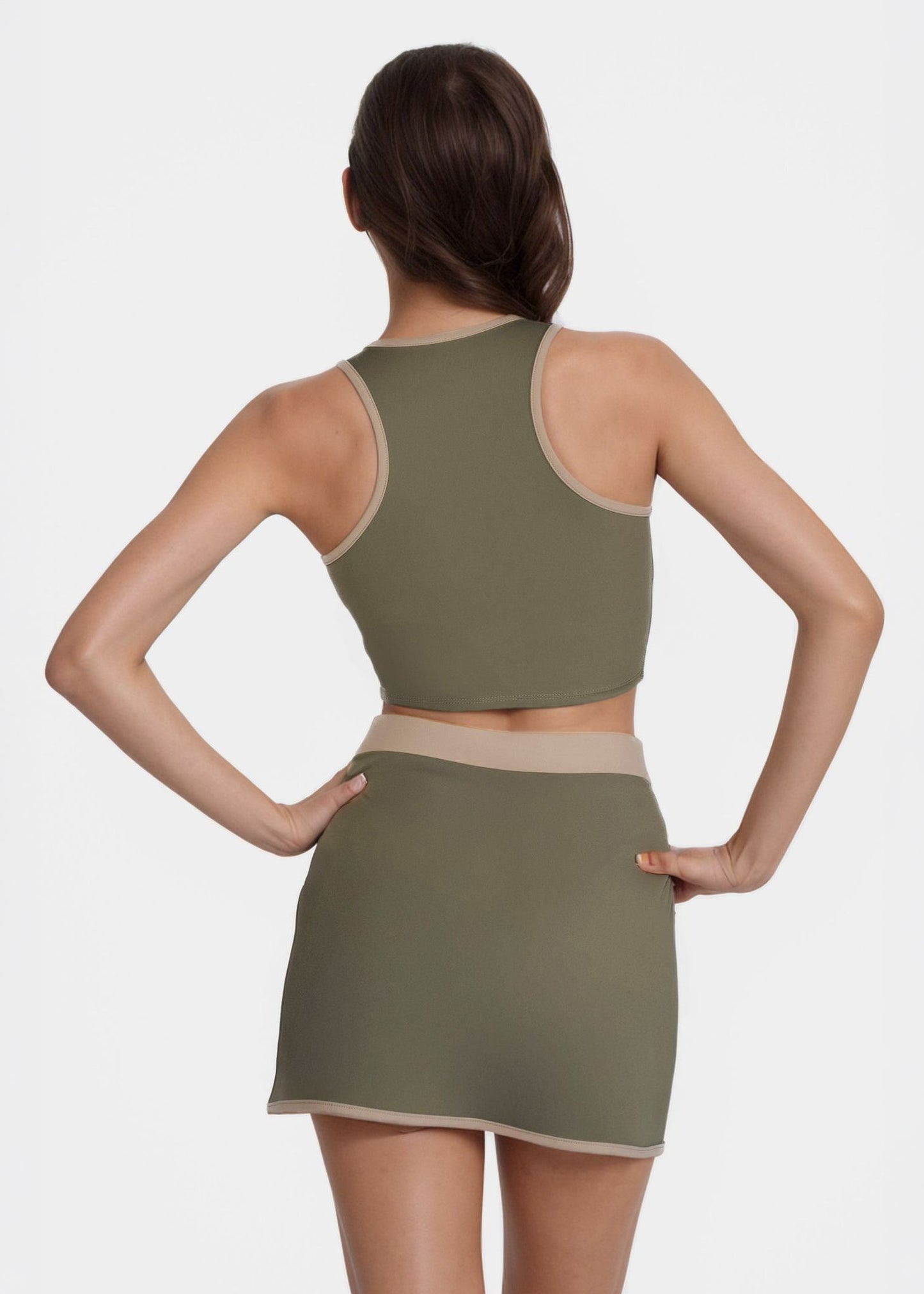 Contrast Cropped Sports Bra Made in USA