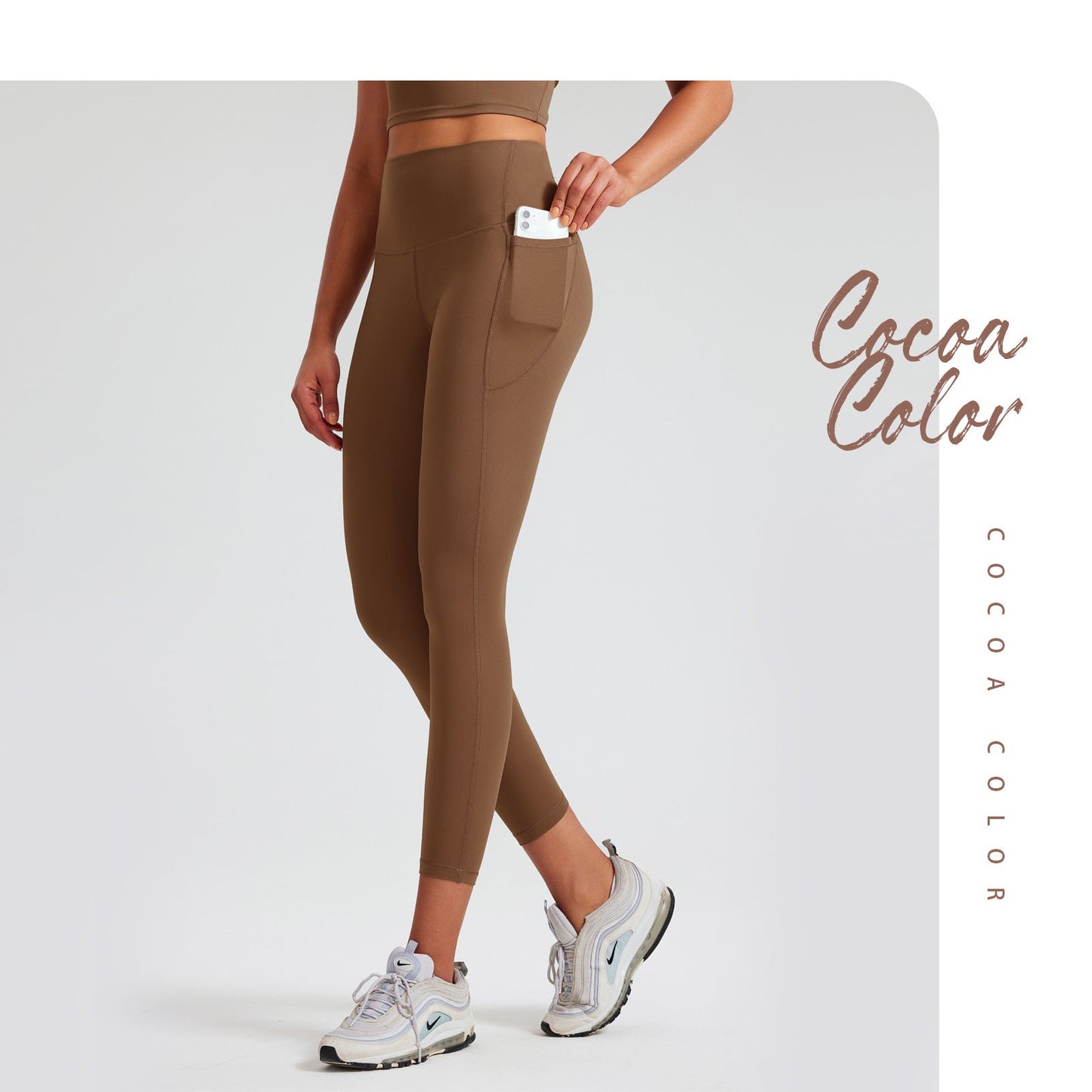 Yoga Pants,Yoga Leggings - Cocoa Color
