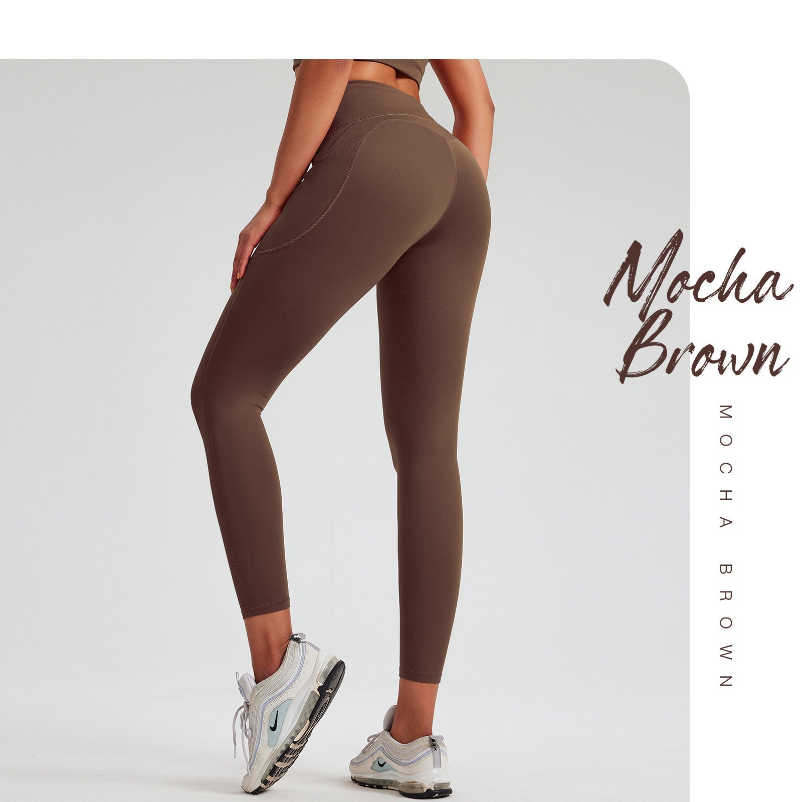 Yoga Pants,Yoga Leggings - Mocha Brown