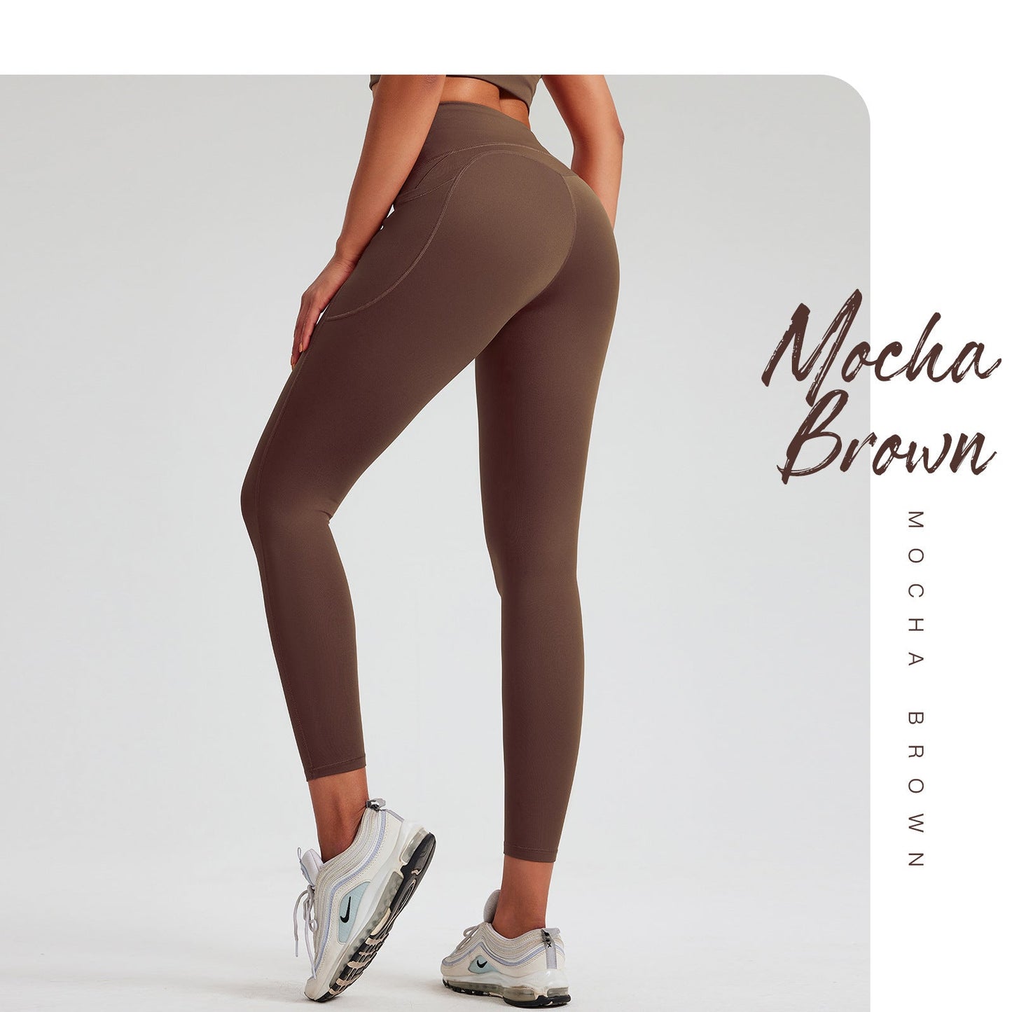 Yoga Pants,Yoga Leggings - Mocha Brown
