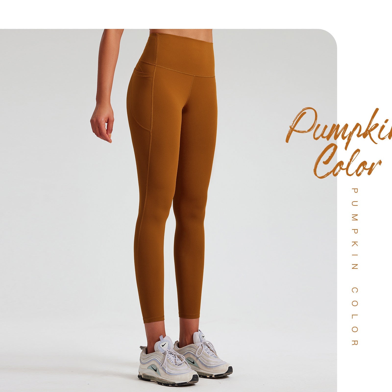 Yoga Pants,Yoga Leggings - Pumpkin Color