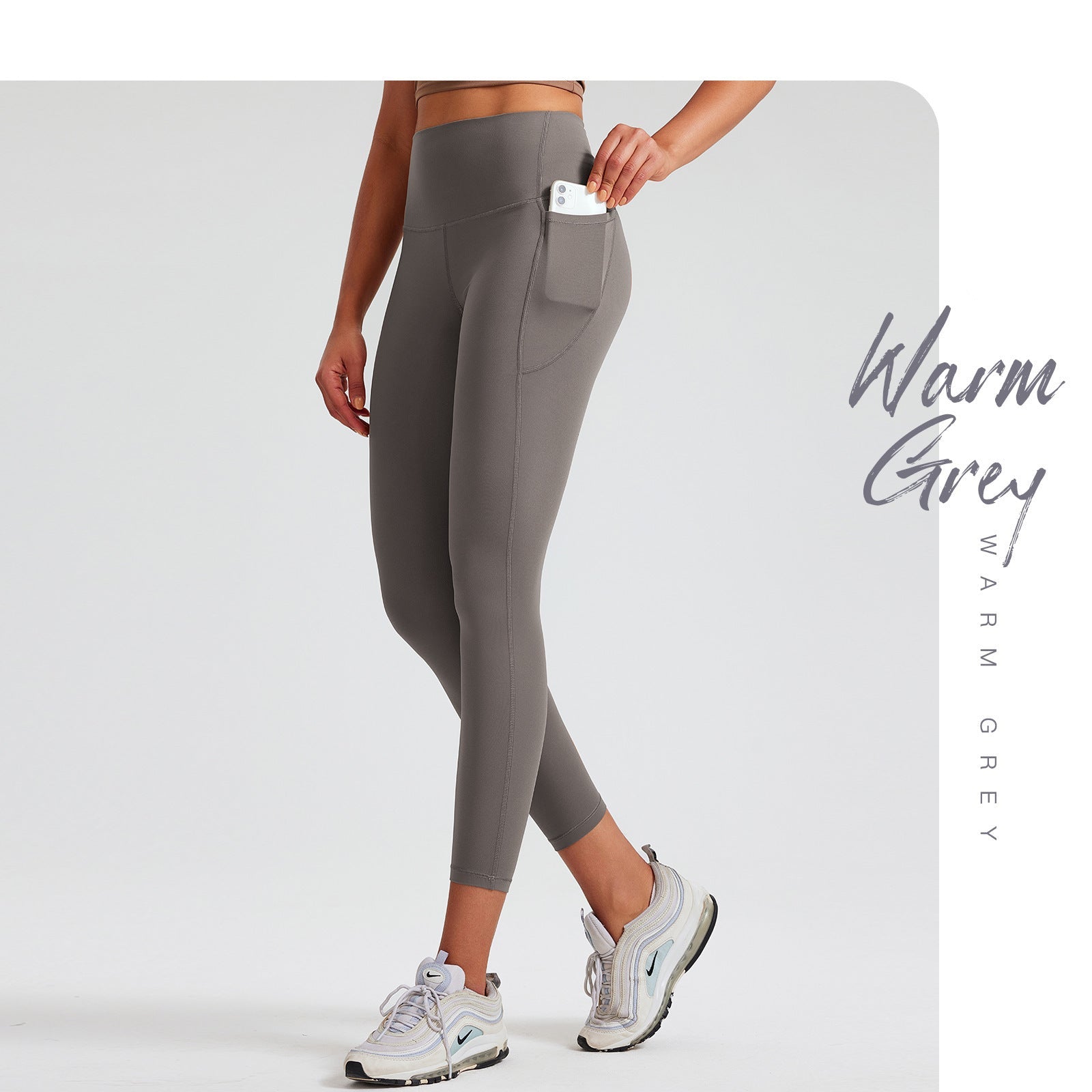 Yoga Pants,Yoga Leggings - Warm Grey