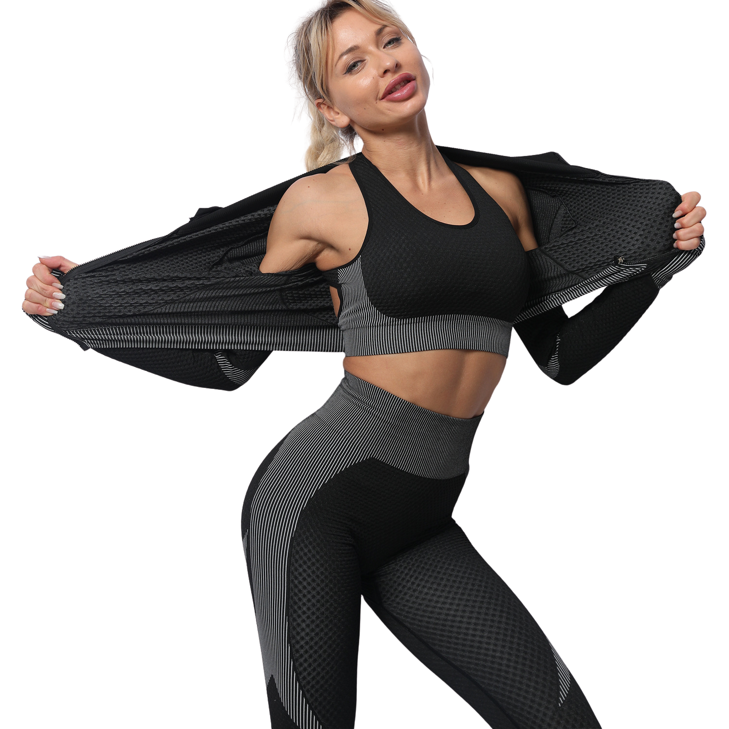 Women's Seamless Yoga Set – Shock-Absorbing Sports Bra & High-Waist Leggings