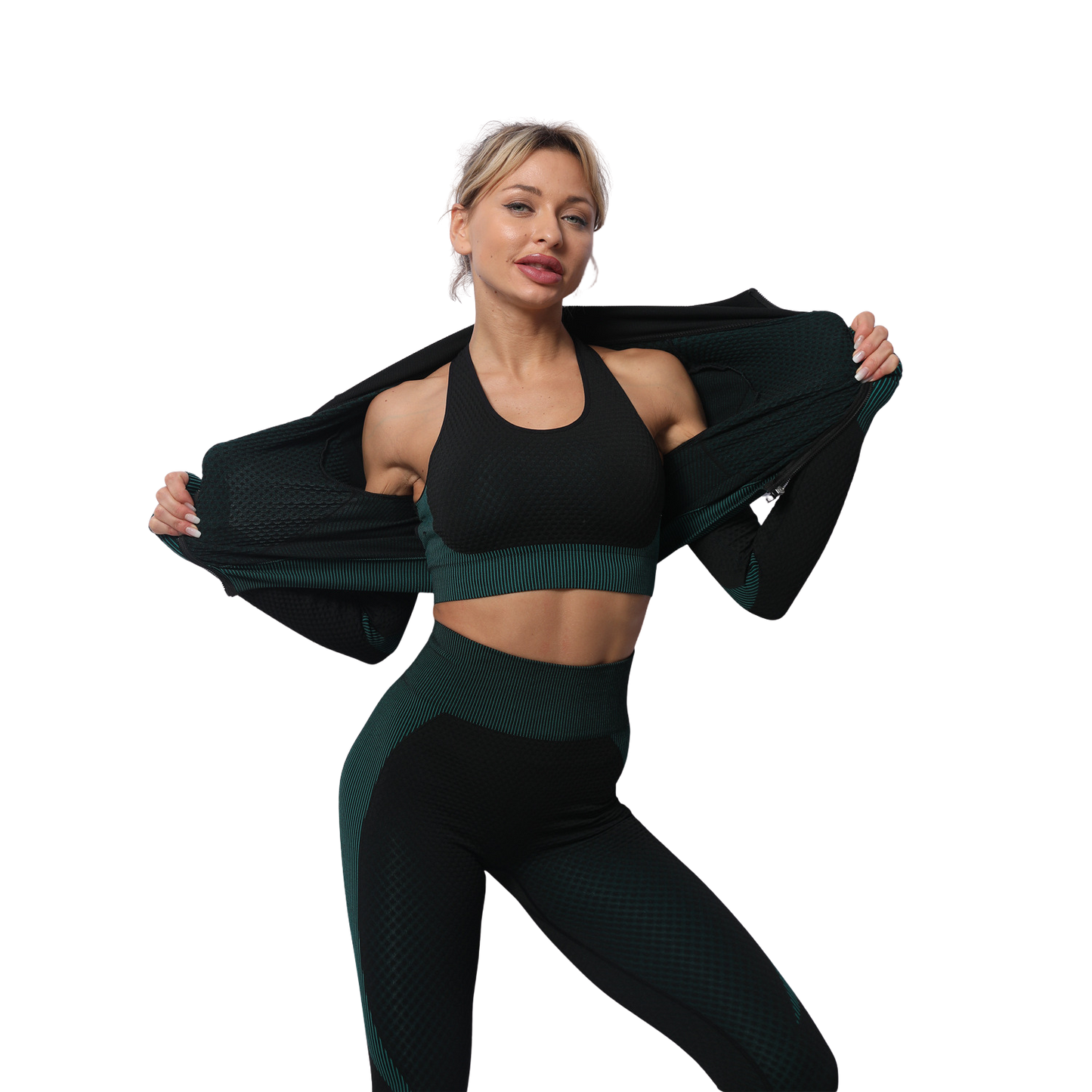 Women's Seamless Yoga Set – Shock-Absorbing Sports Bra & High-Waist Leggings