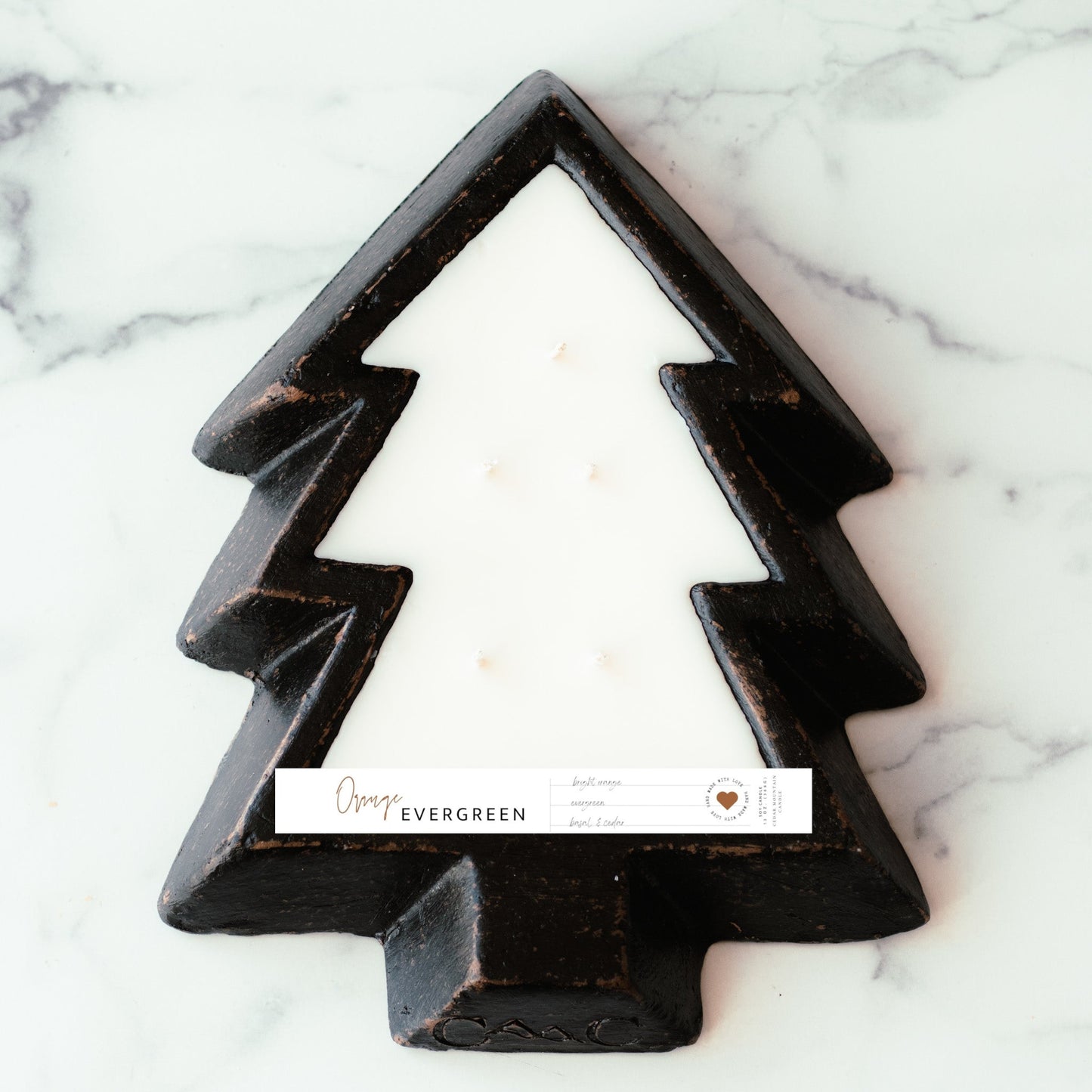 Black Pottery Tree Bowl Candle - Sweet Vanilla Cinnamon