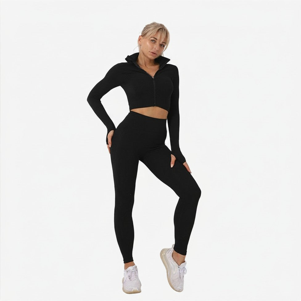 Women's Seamless Yoga Set – Shock-Absorbing Sports Bra & High-Waist Leggings