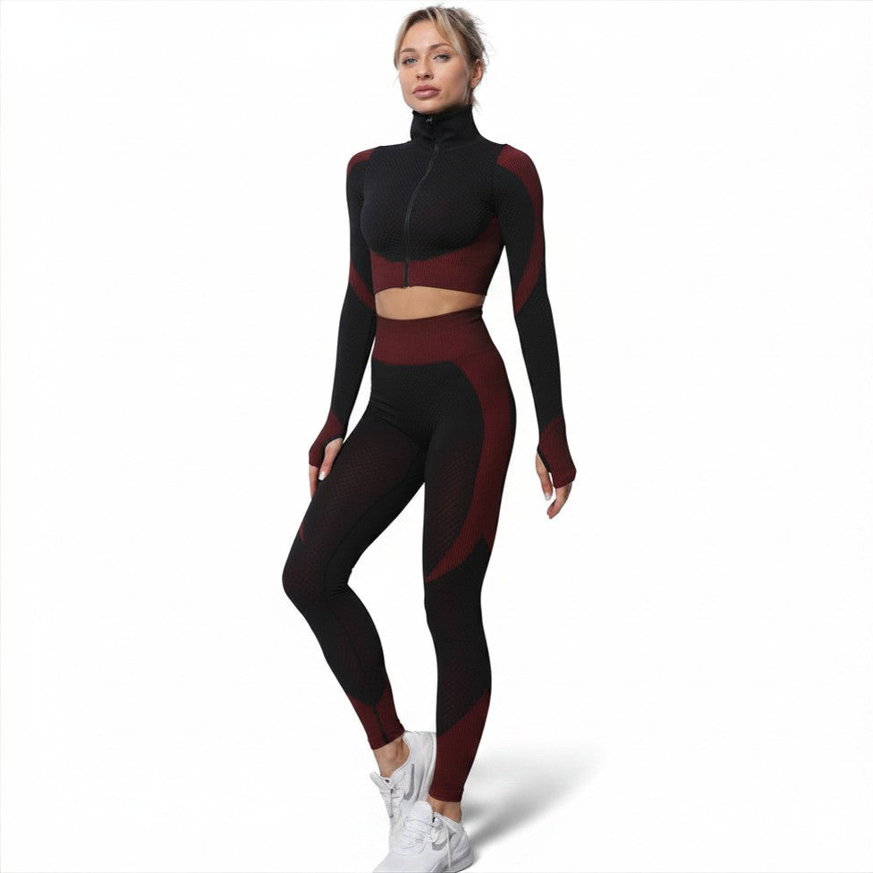 Women's Seamless Yoga Set – Shock-Absorbing Sports Bra & High-Waist Leggings