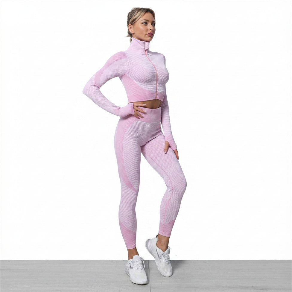 Women's Seamless Yoga Set – Shock-Absorbing Sports Bra & High-Waist Leggings